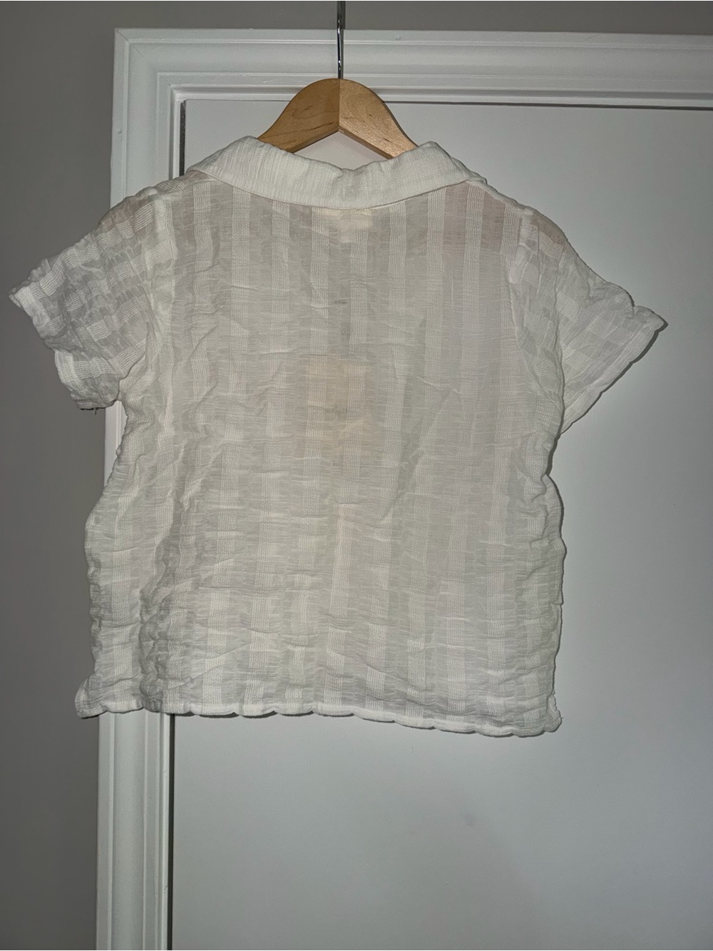 Textured Cropped Bohme Button Down - Picture 3 of 4